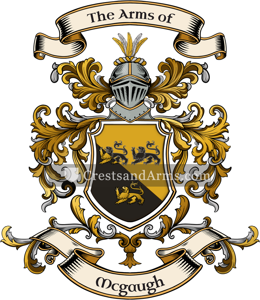 The Mcgaugh coat of arms, drawn from the recorded blazon