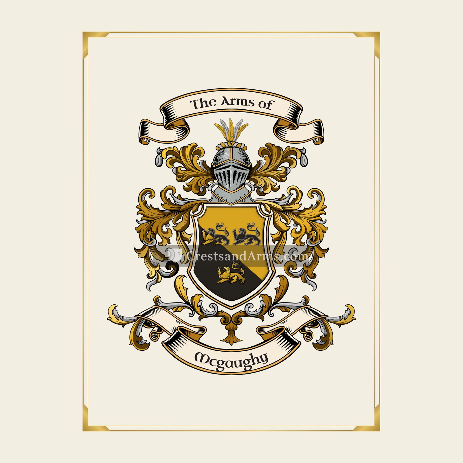 With gold border