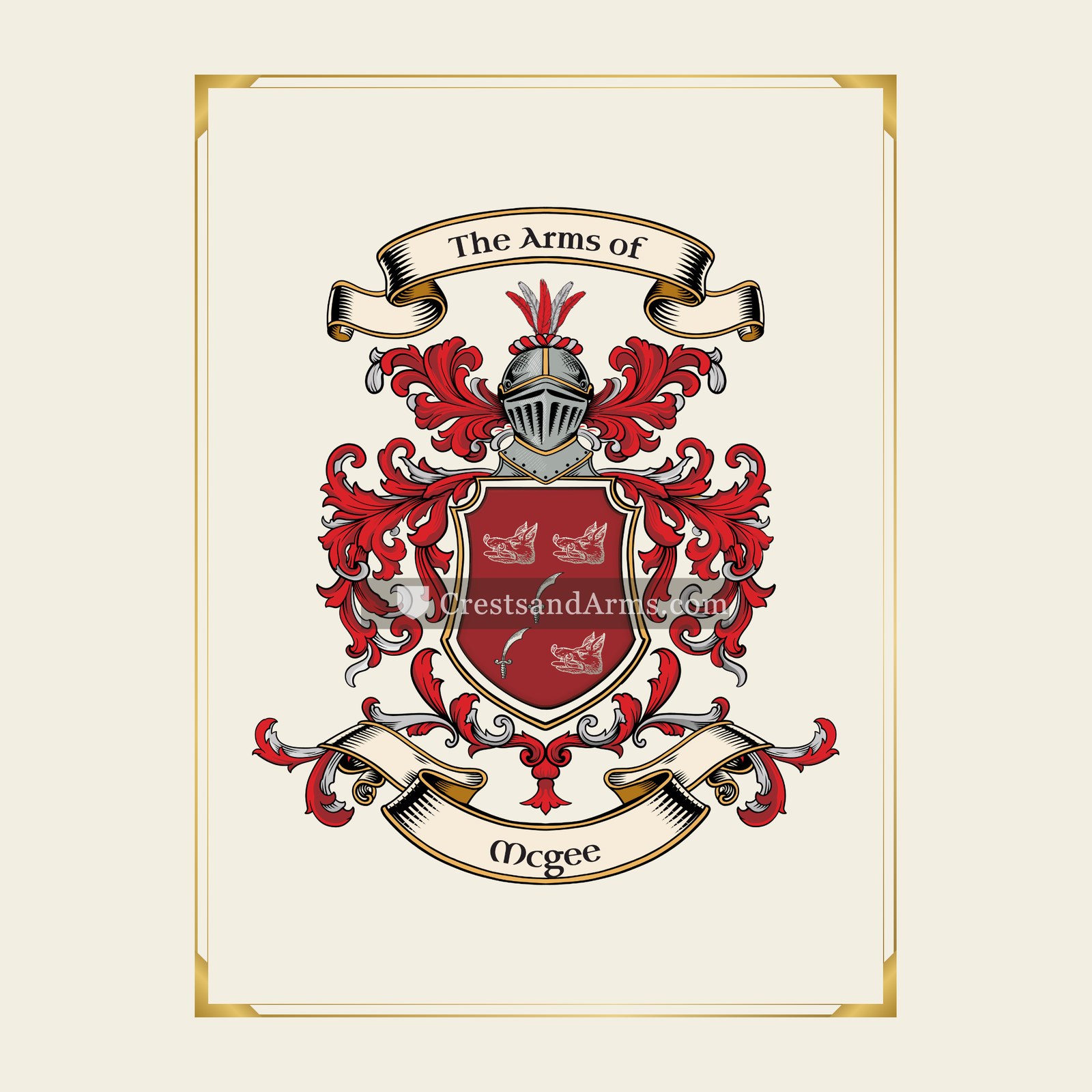 With gold border
