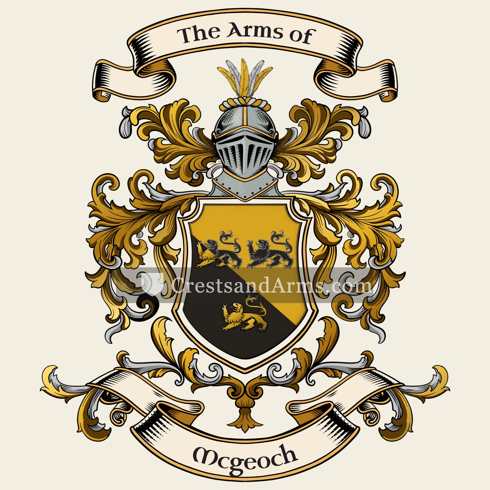 The Mcgeoch coat of arms, drawn from the recorded blazon