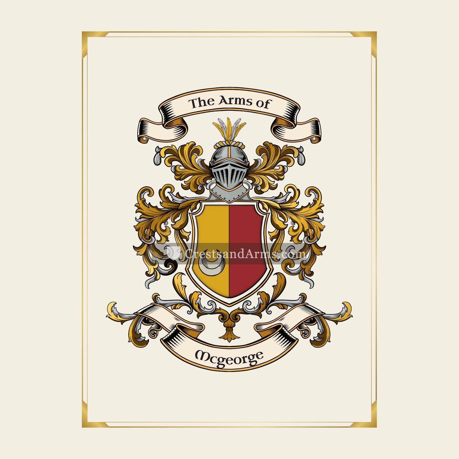 With gold border