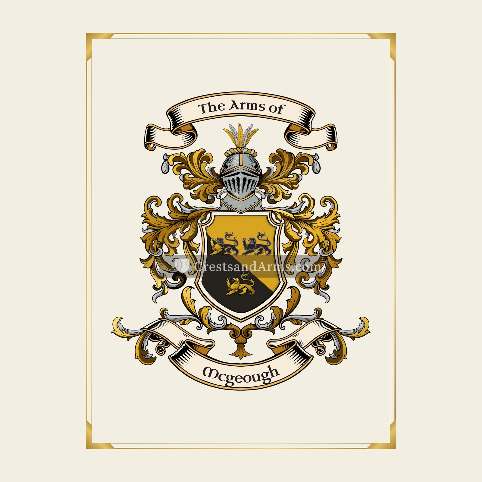 With gold border
