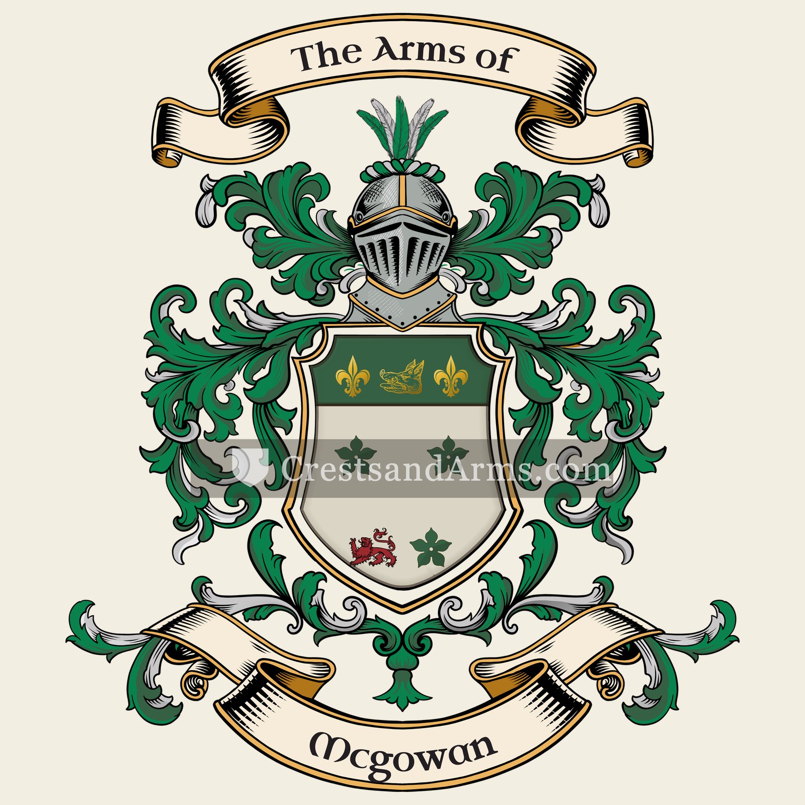 The Mcgowan coat of arms, drawn from the recorded blazon