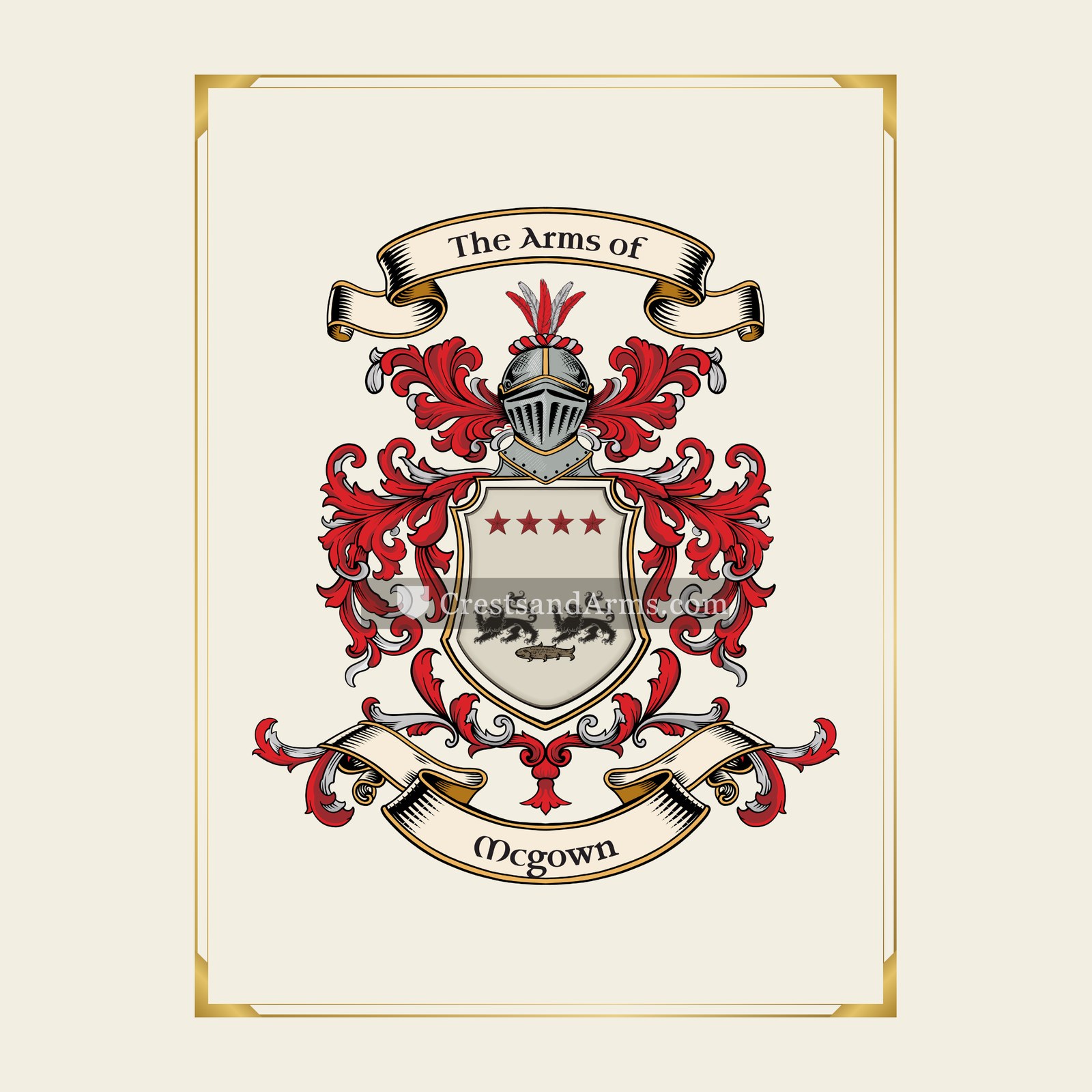 With gold border