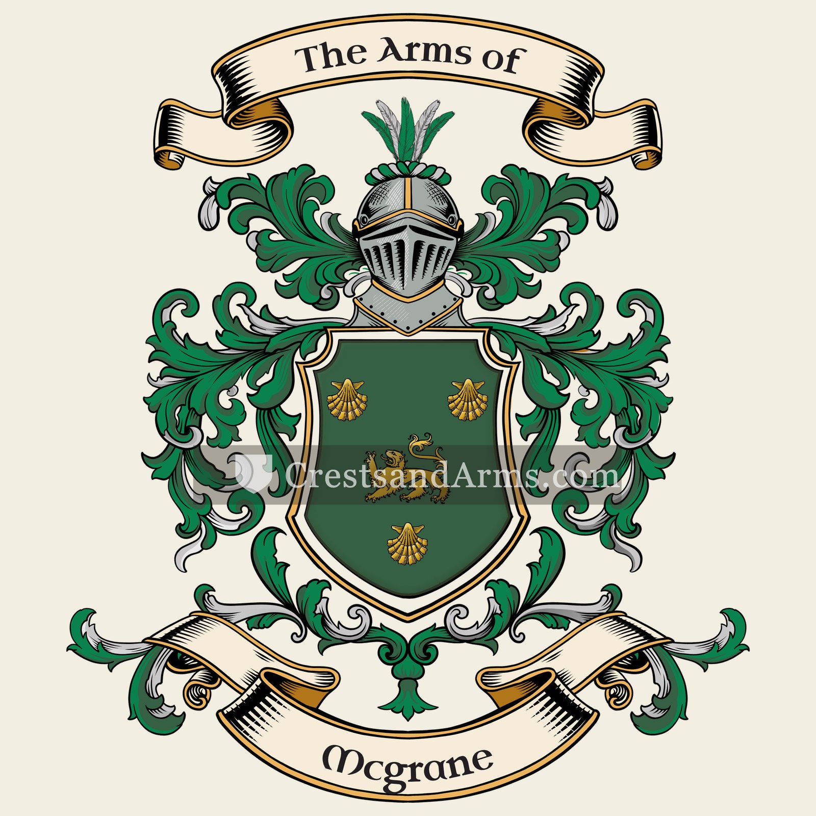 The Mcgrane coat of arms, drawn from the recorded blazon