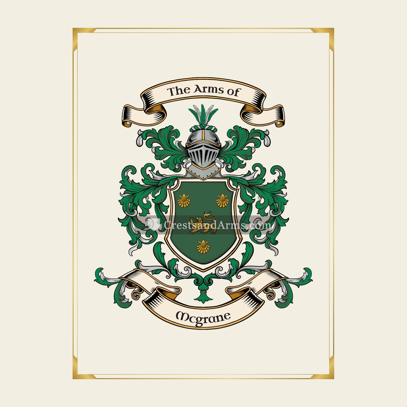 With gold border