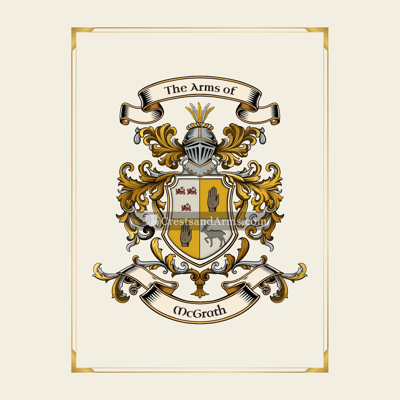 With gold border