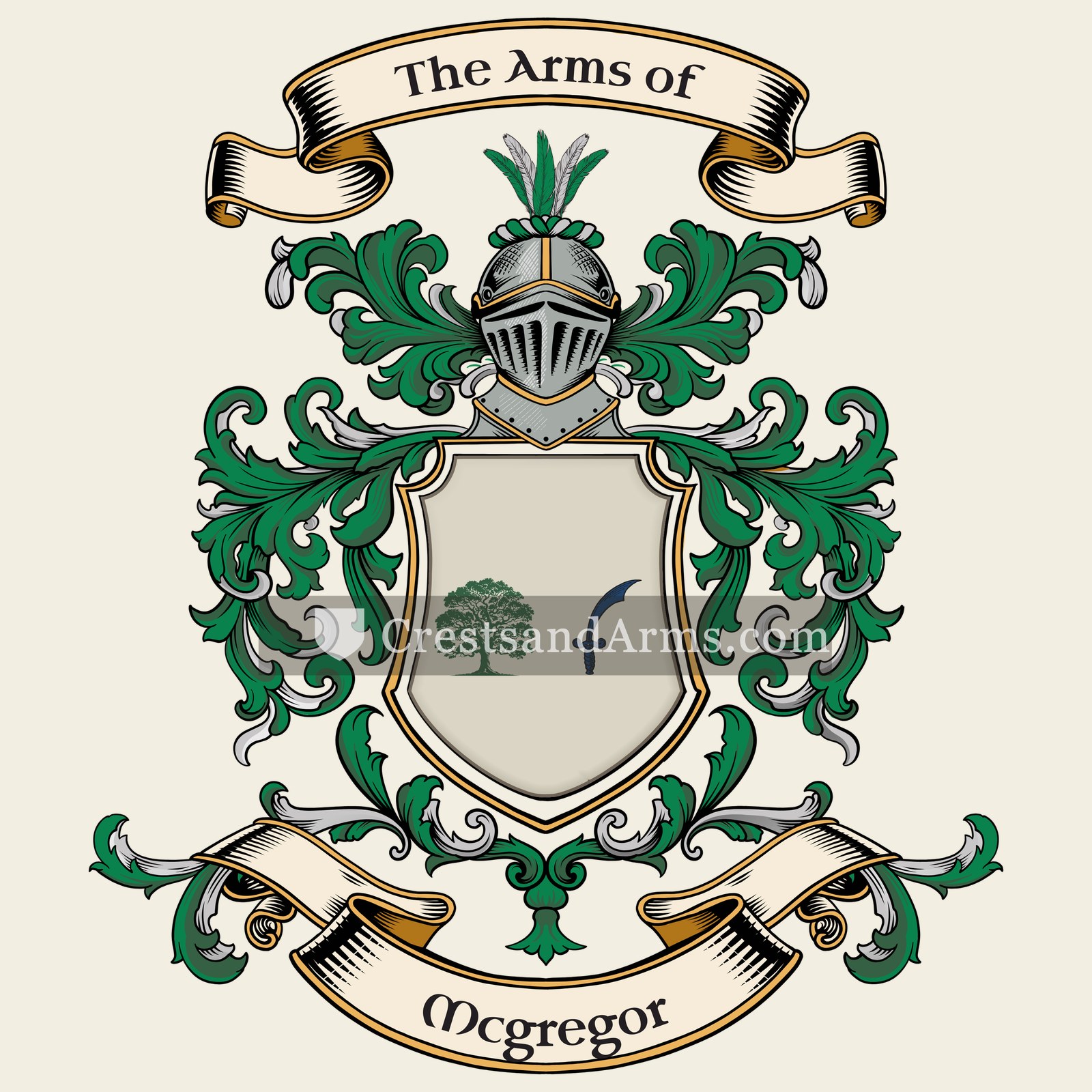 The Mcgregor coat of arms, drawn from the recorded blazon