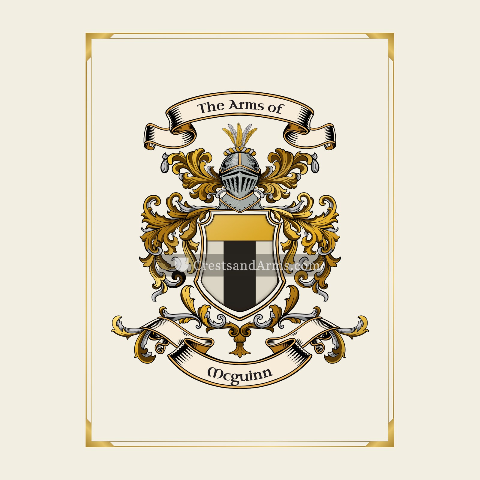 With gold border