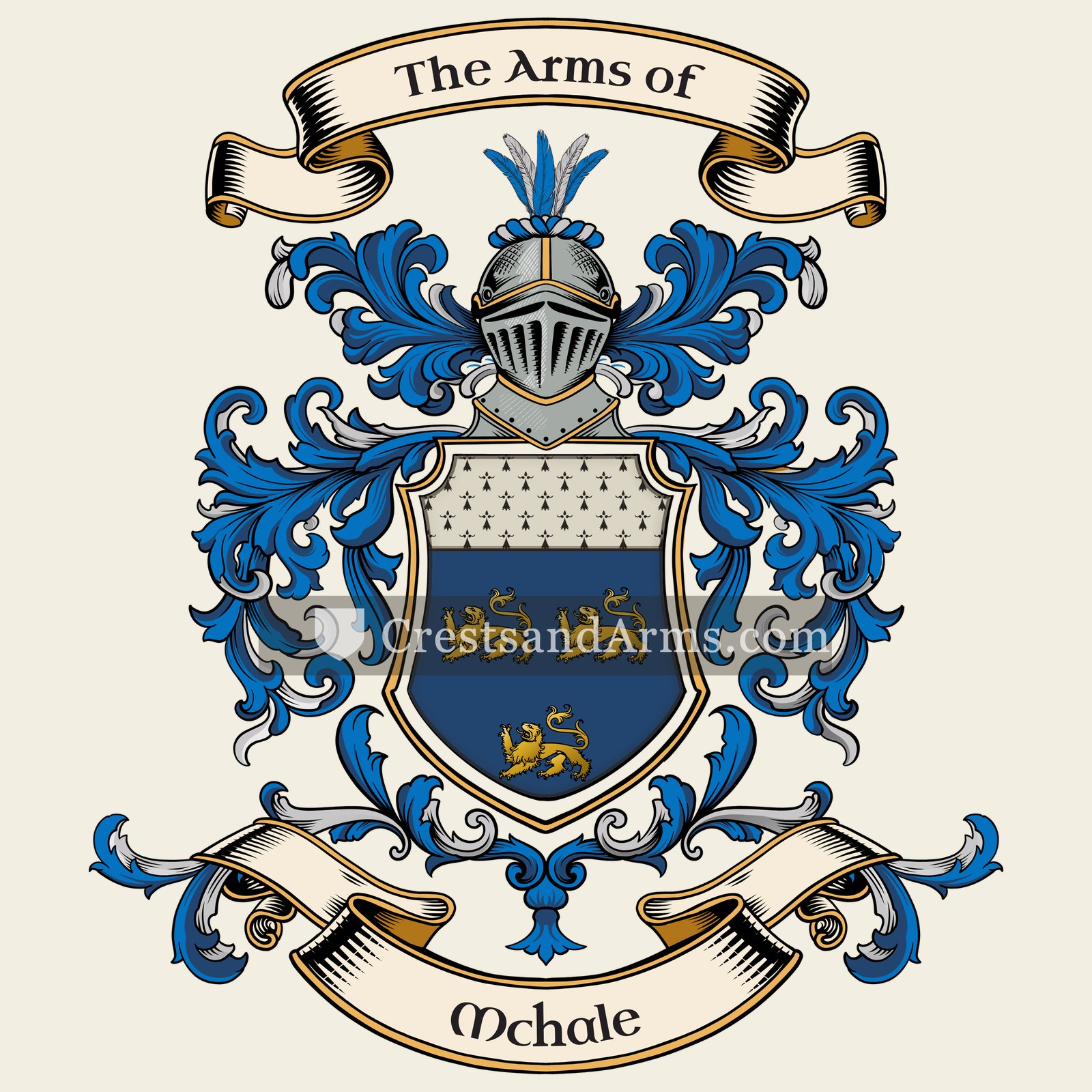 The Mchale coat of arms, drawn from the recorded blazon