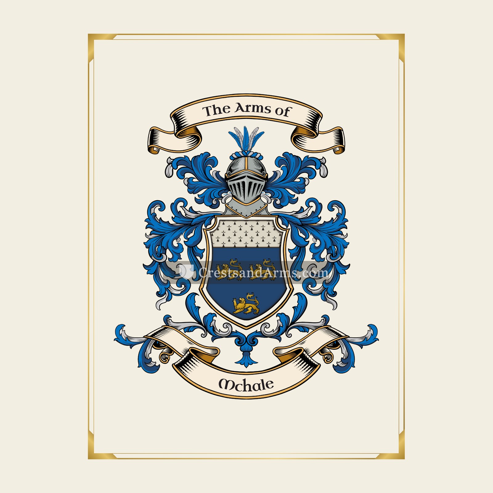 With gold border