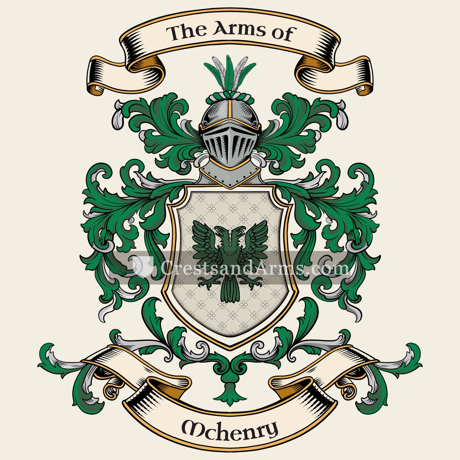 The Mchenry coat of arms, drawn from the recorded blazon