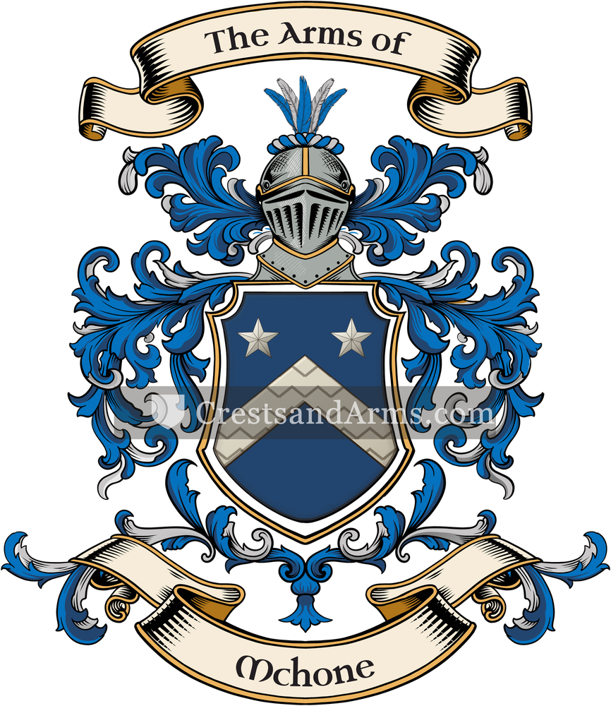 The Mchone coat of arms, drawn from the recorded blazon