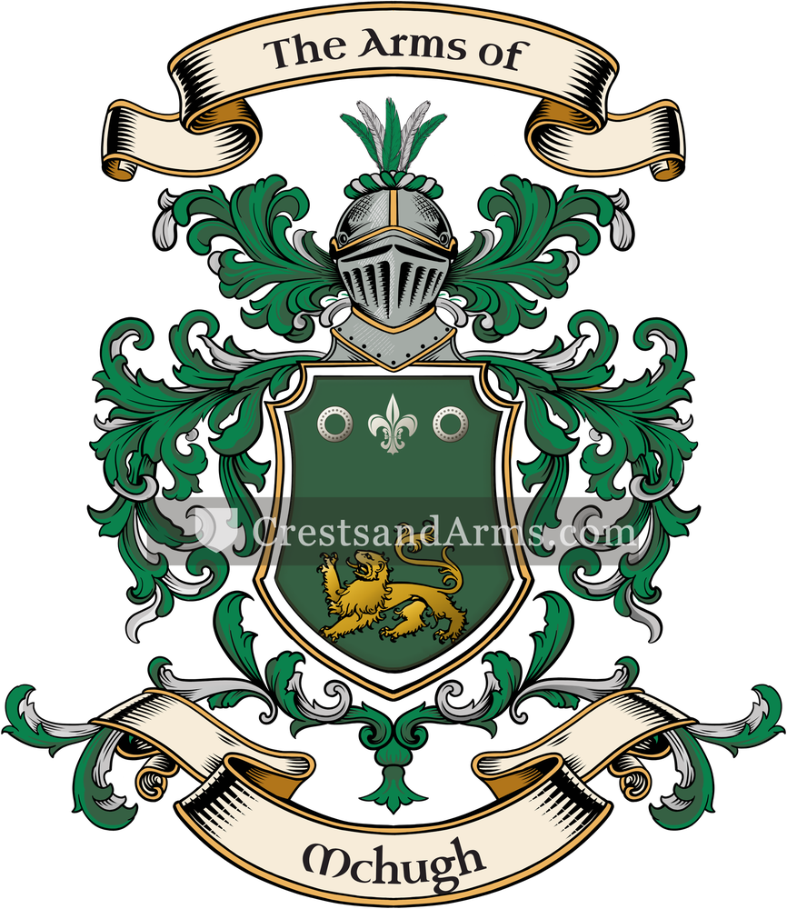 The Mchugh coat of arms, drawn from the recorded blazon
