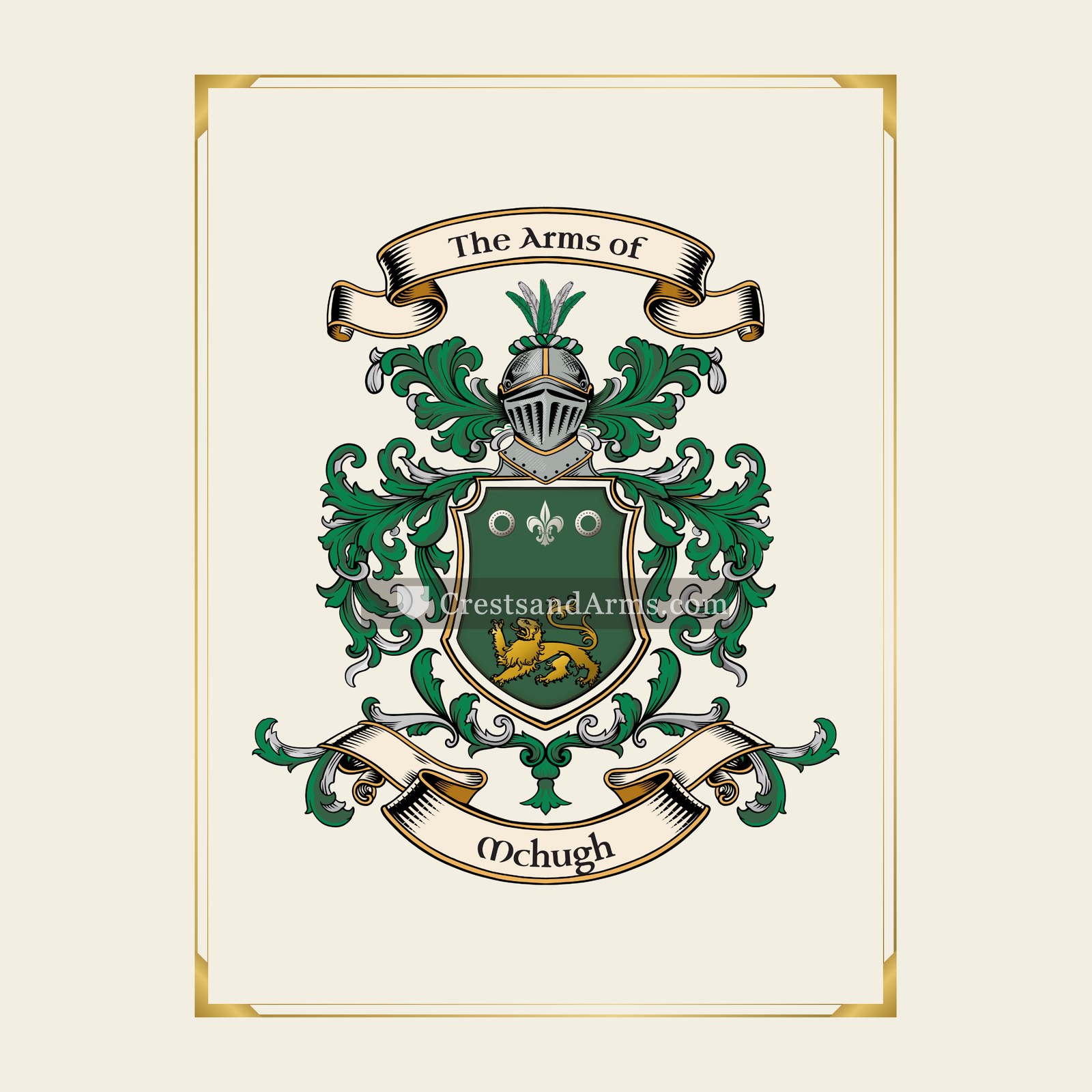With gold border