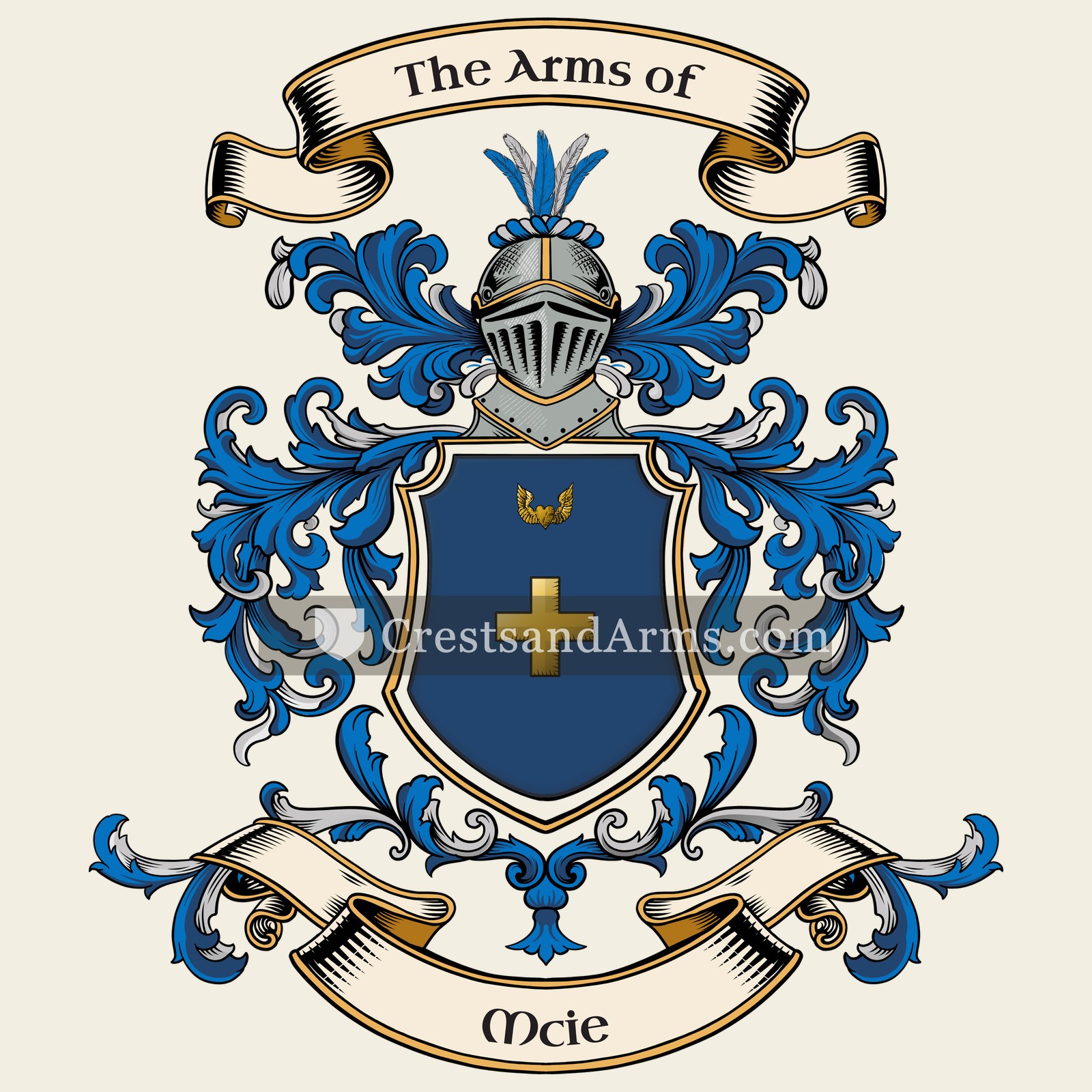 The Mcie coat of arms, drawn from the recorded blazon