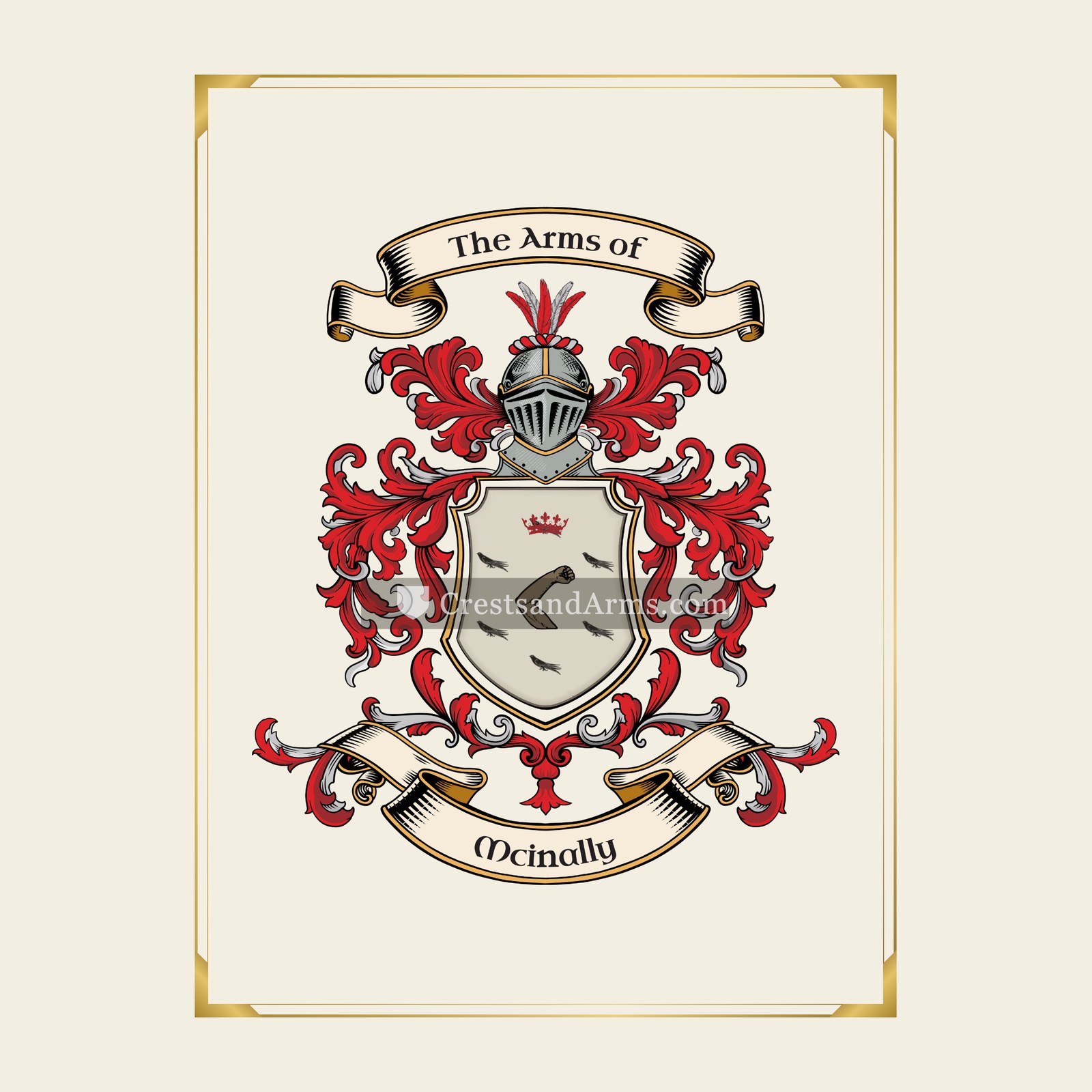 With gold border