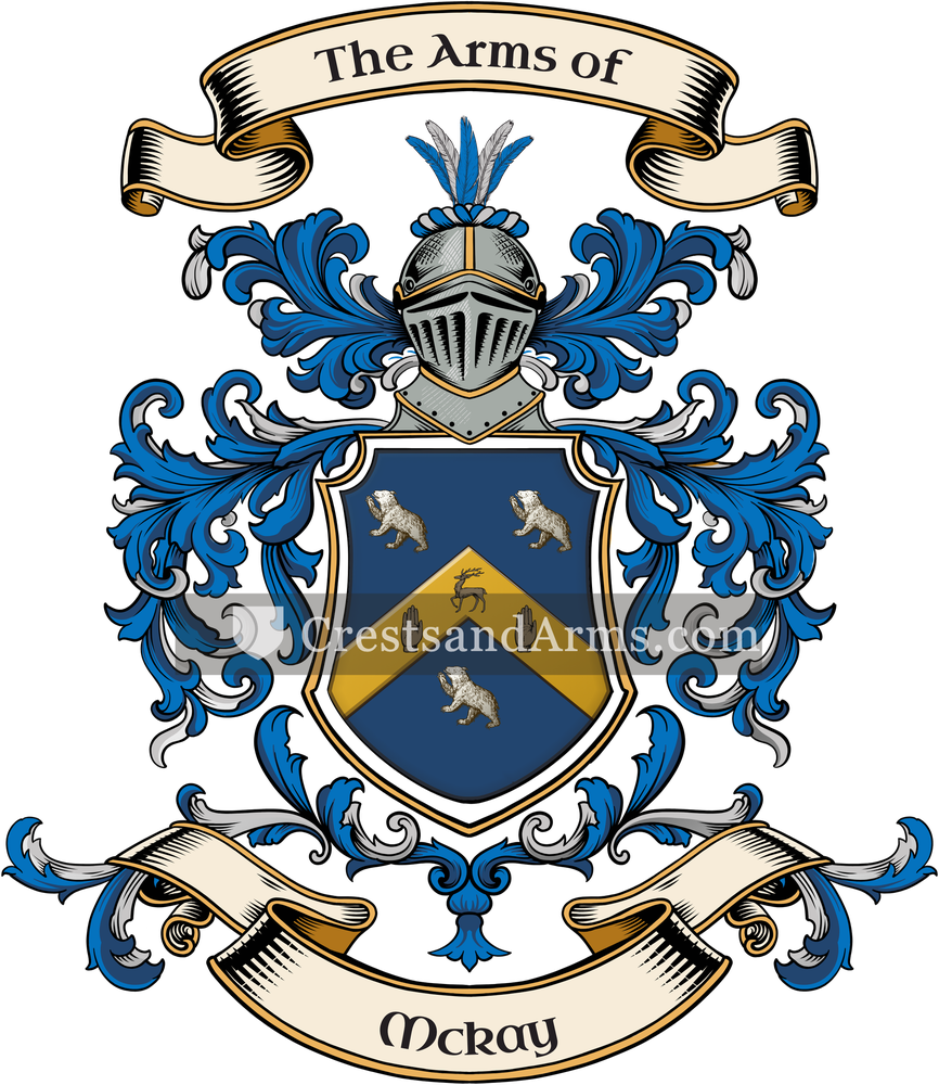 The Mckay coat of arms, drawn from the recorded blazon