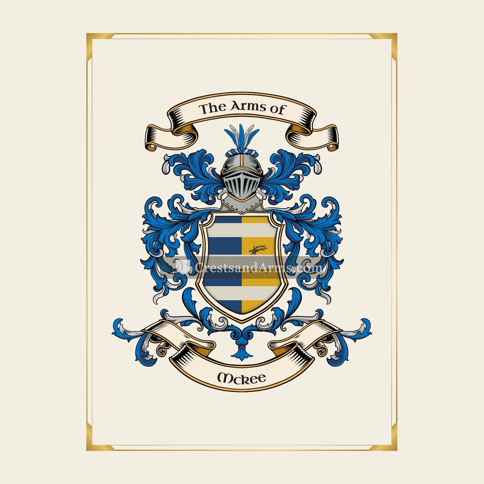 With gold border