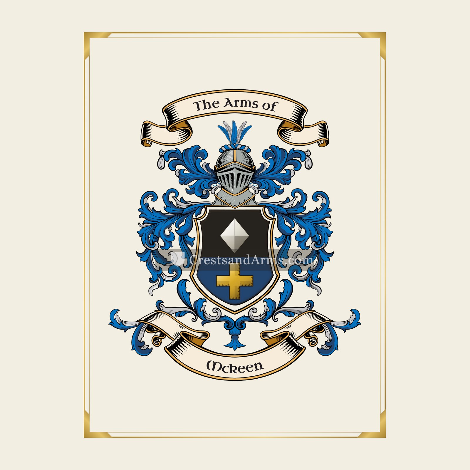 With gold border