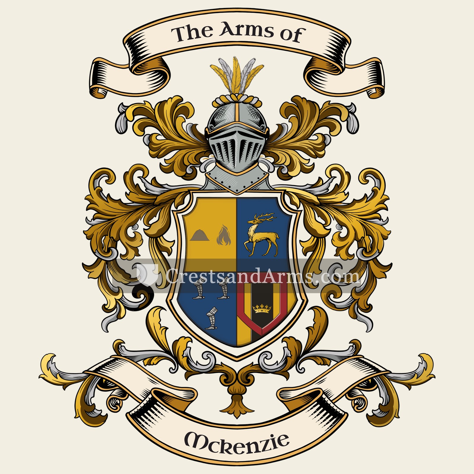 The Mckenzie coat of arms, drawn from the recorded blazon