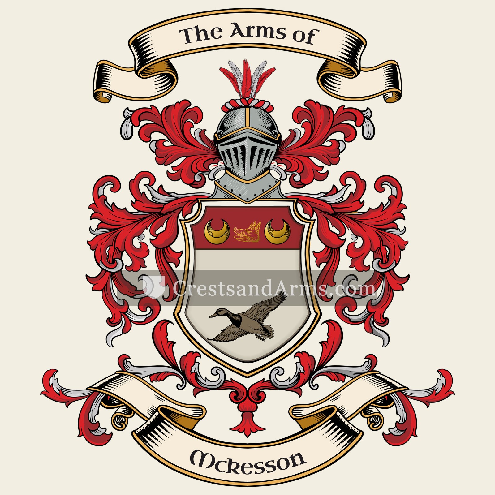 The Mckesson coat of arms, drawn from the recorded blazon