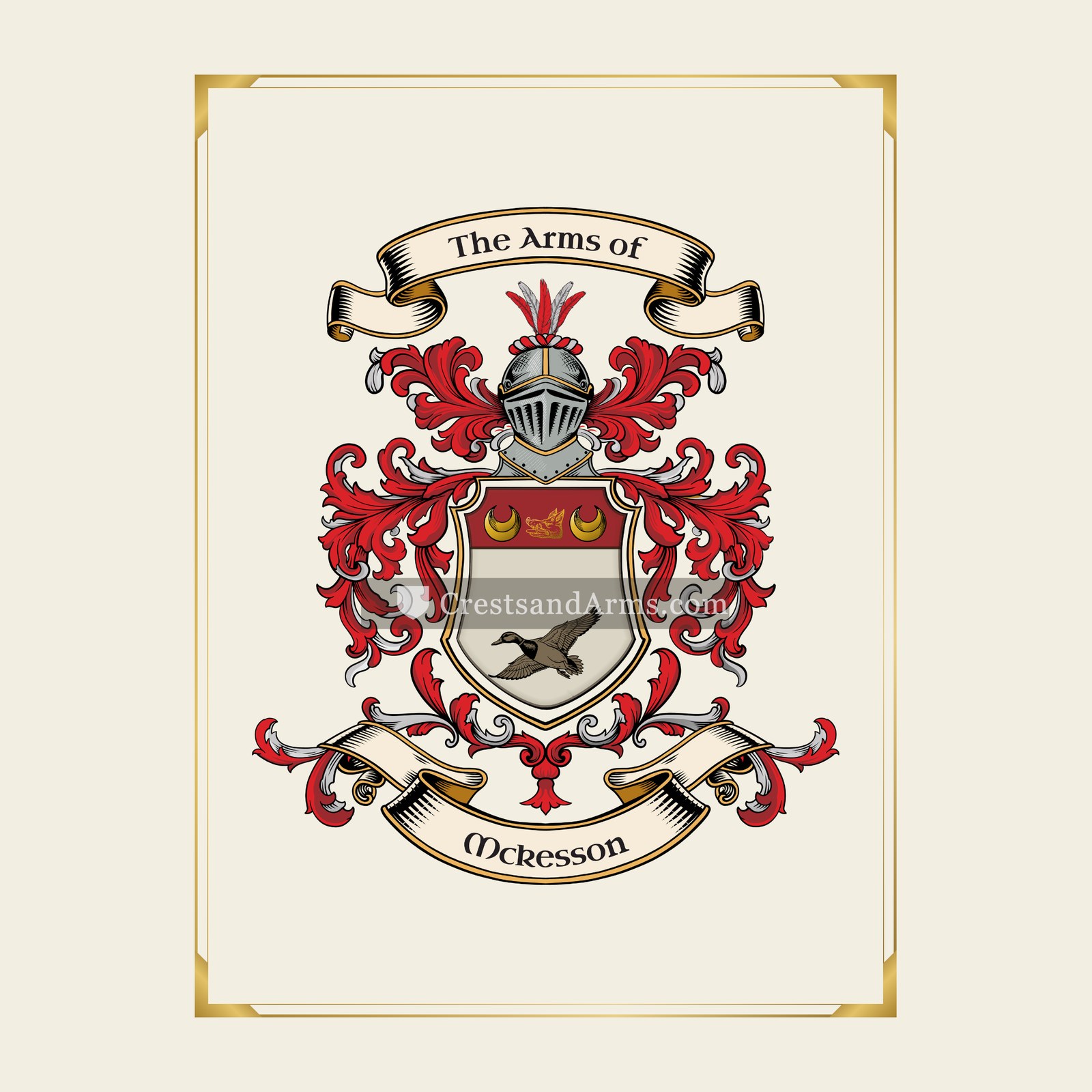 With gold border