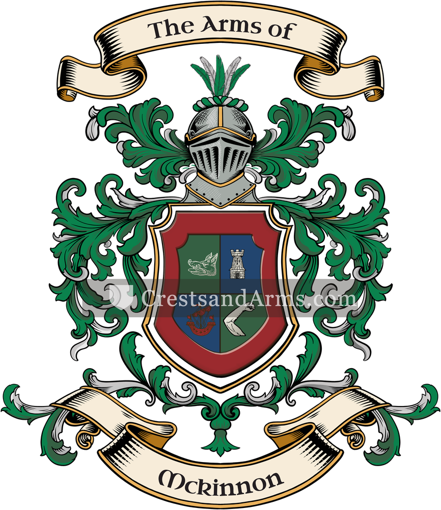 The Mckinnon coat of arms, drawn from the recorded blazon