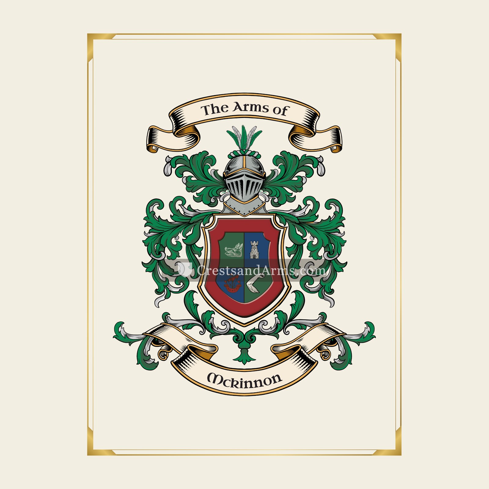 With gold border