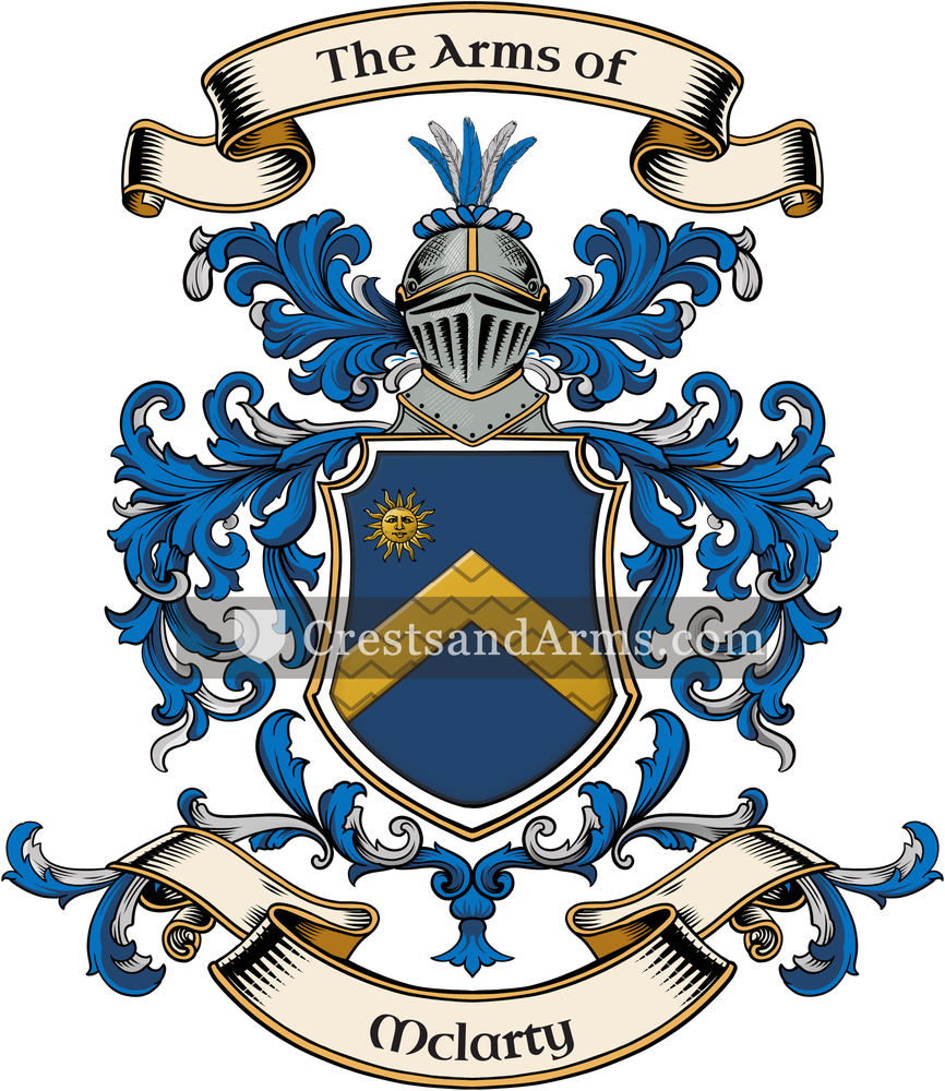 The Mclarty coat of arms, drawn from the recorded blazon