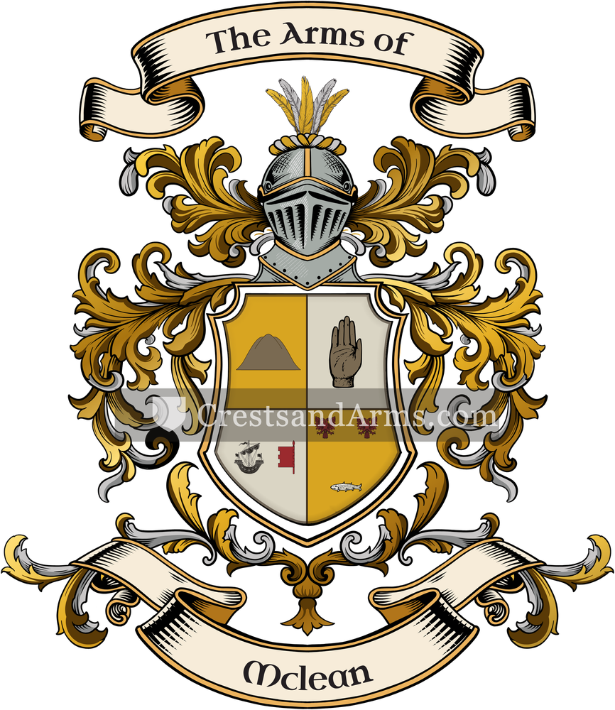 The Mclean coat of arms, drawn from the recorded blazon