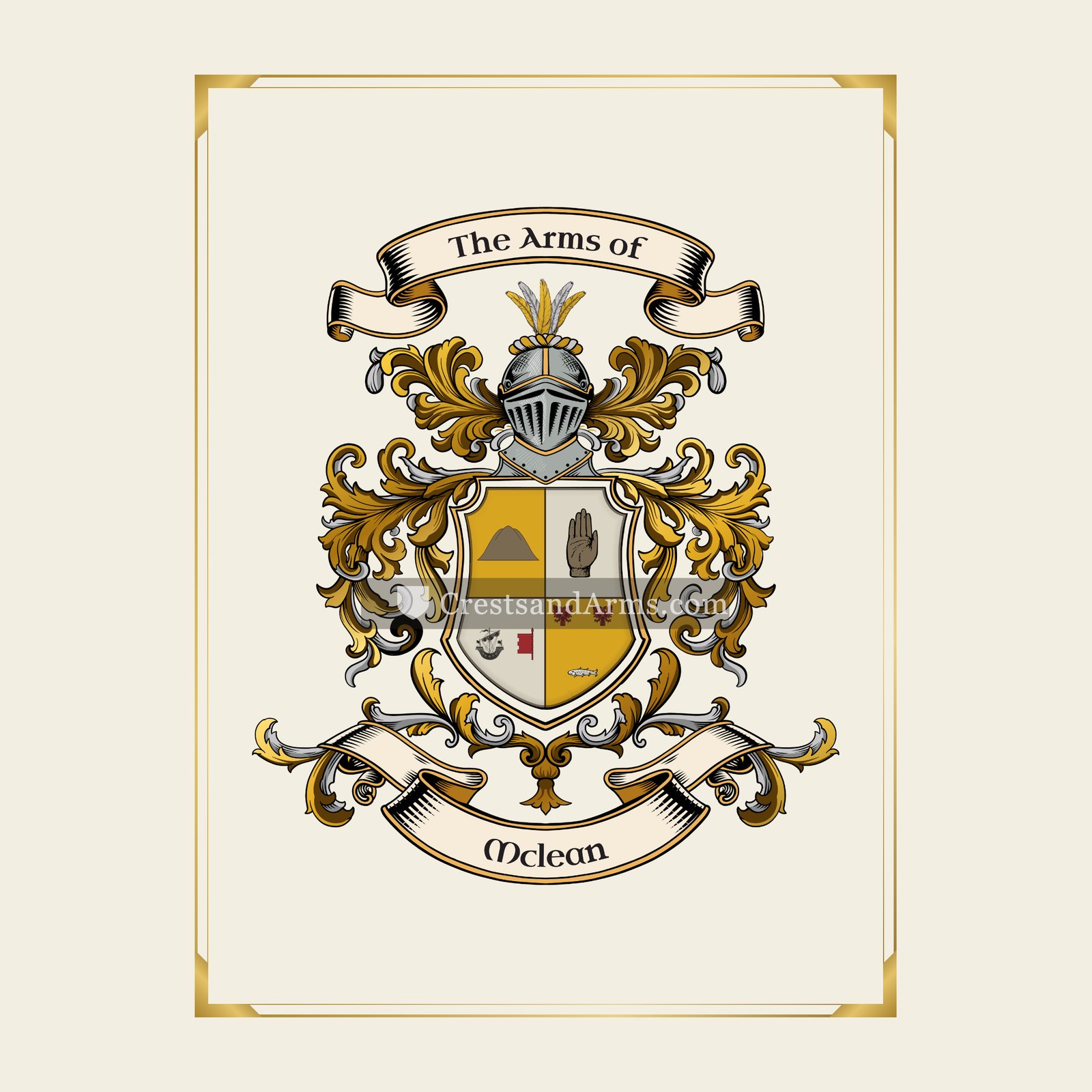 With gold border