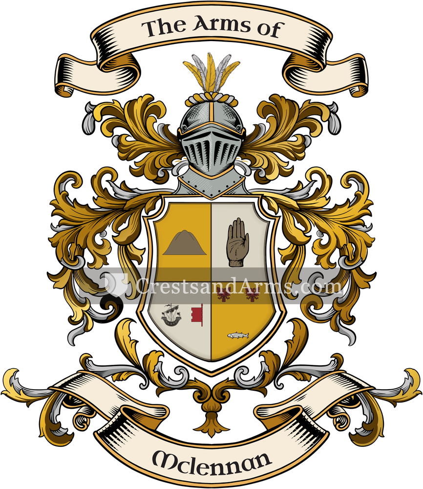 The Mclennan coat of arms, drawn from the recorded blazon