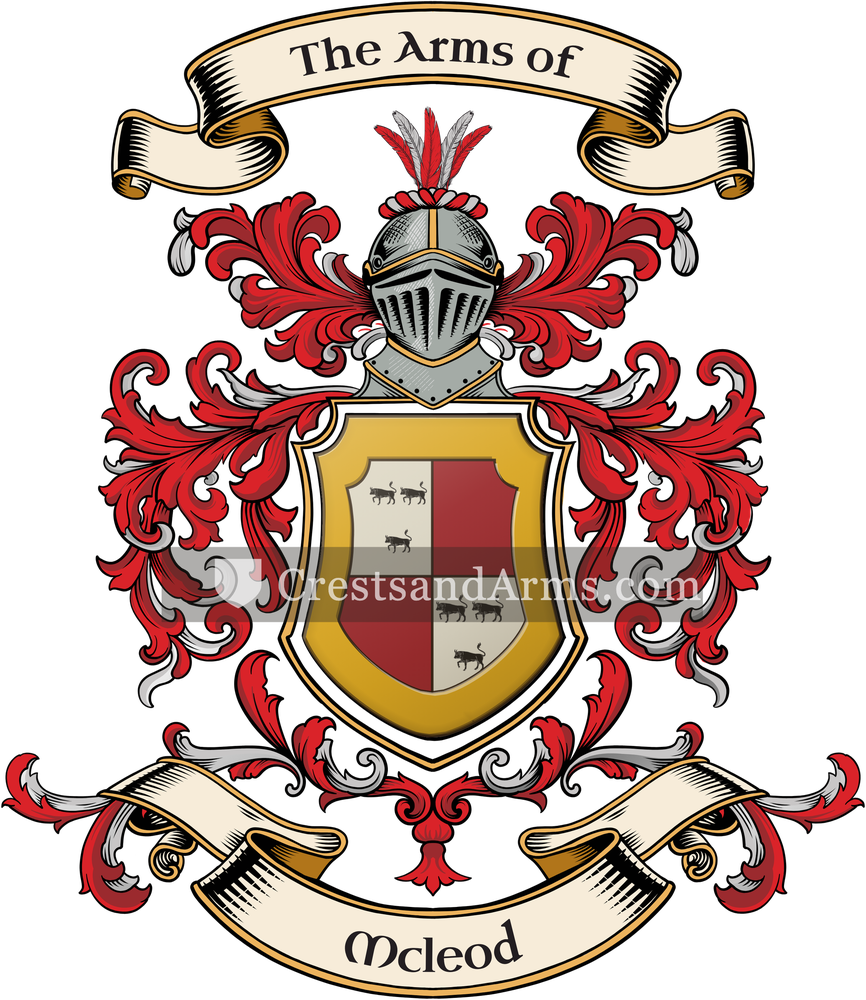 The Mcleod coat of arms, drawn from the recorded blazon