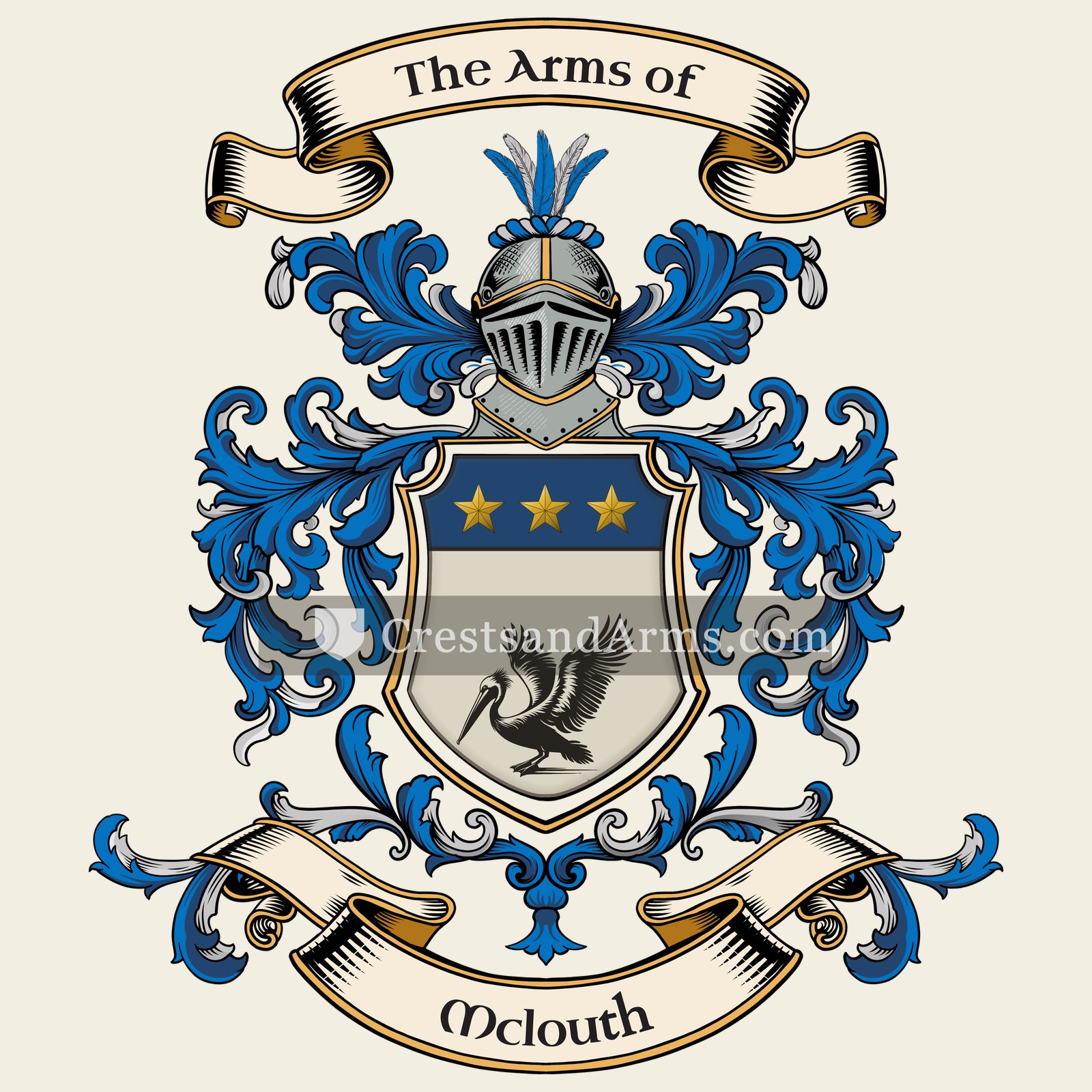 The Mclouth coat of arms, drawn from the recorded blazon