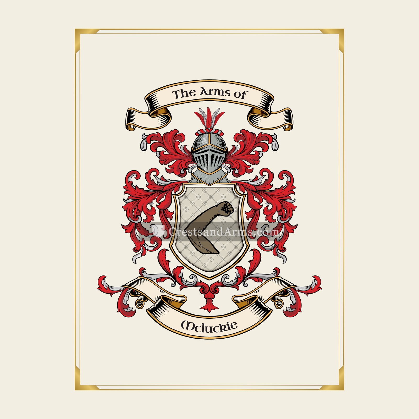 With gold border