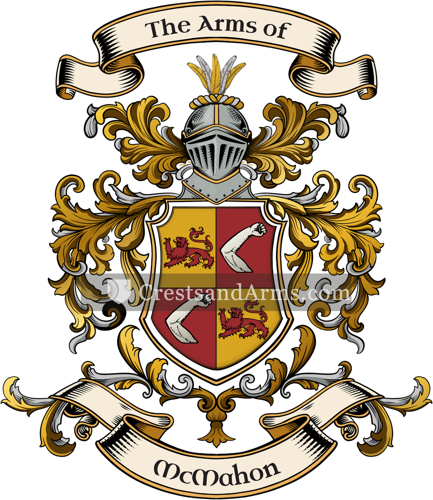 The McMahon coat of arms, drawn from the recorded blazon
