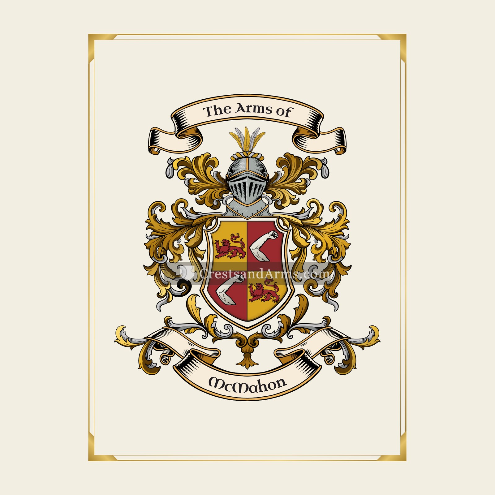 With gold border