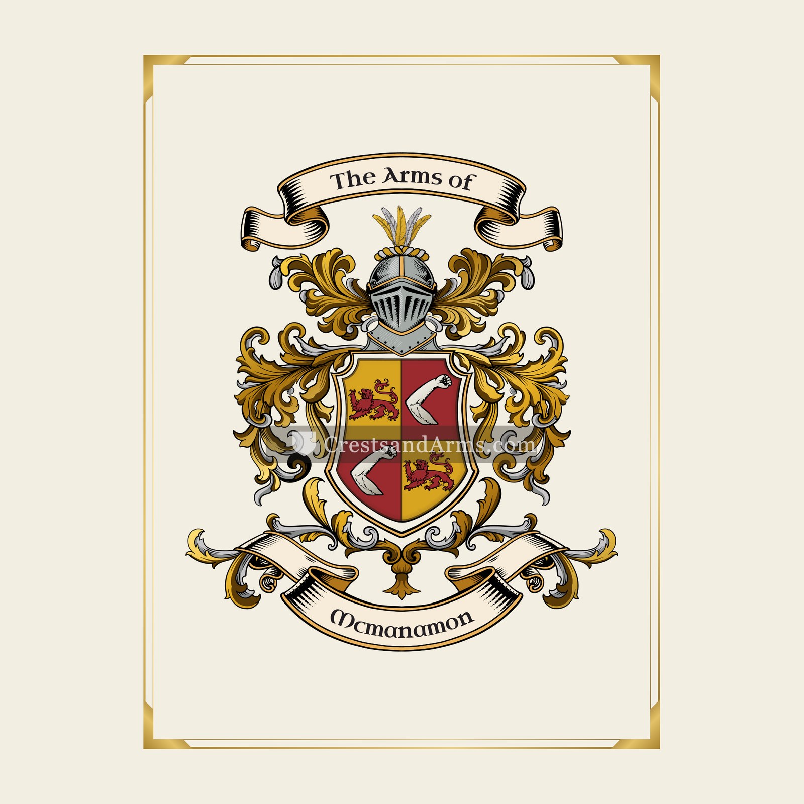With gold border