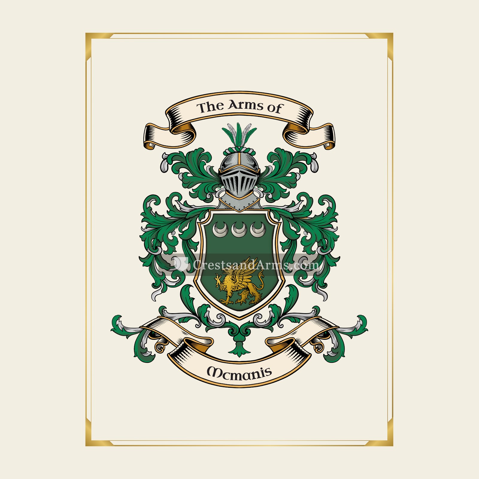 With gold border