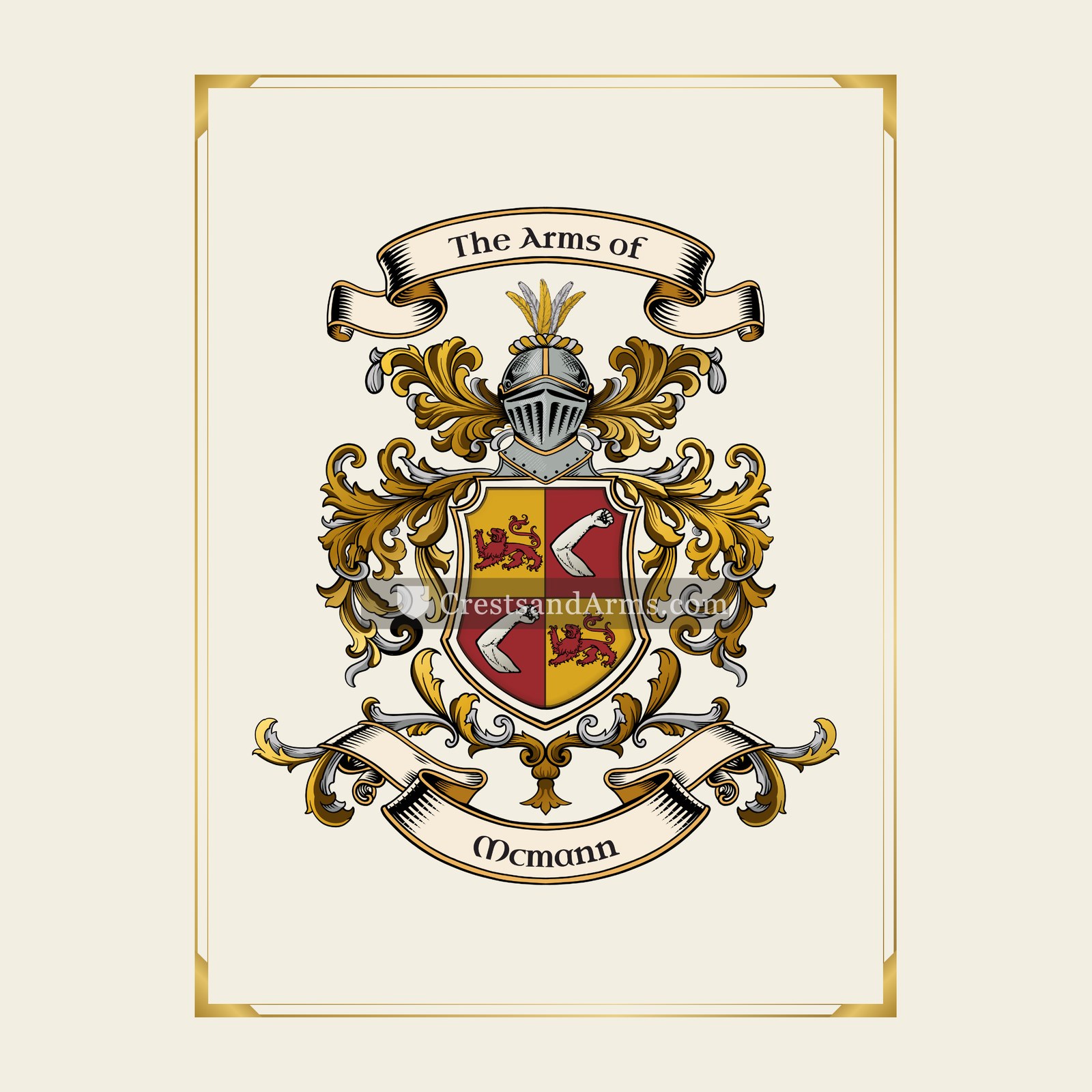 With gold border