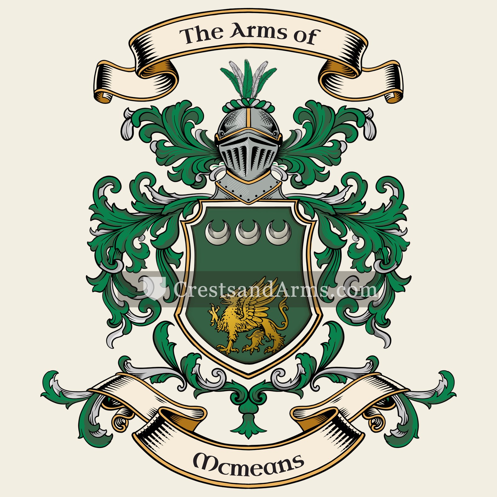 The Mcmeans coat of arms, drawn from the recorded blazon