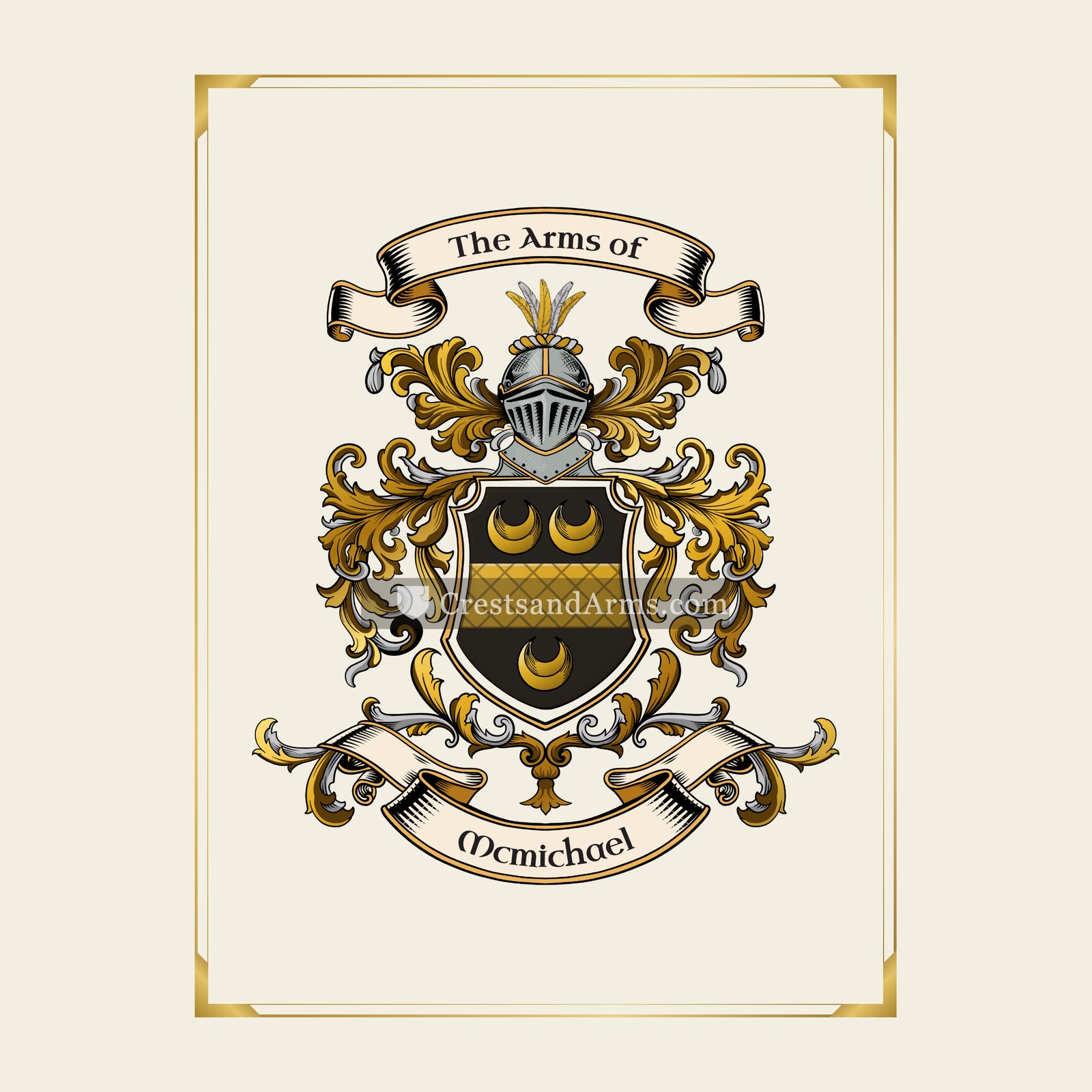 With gold border