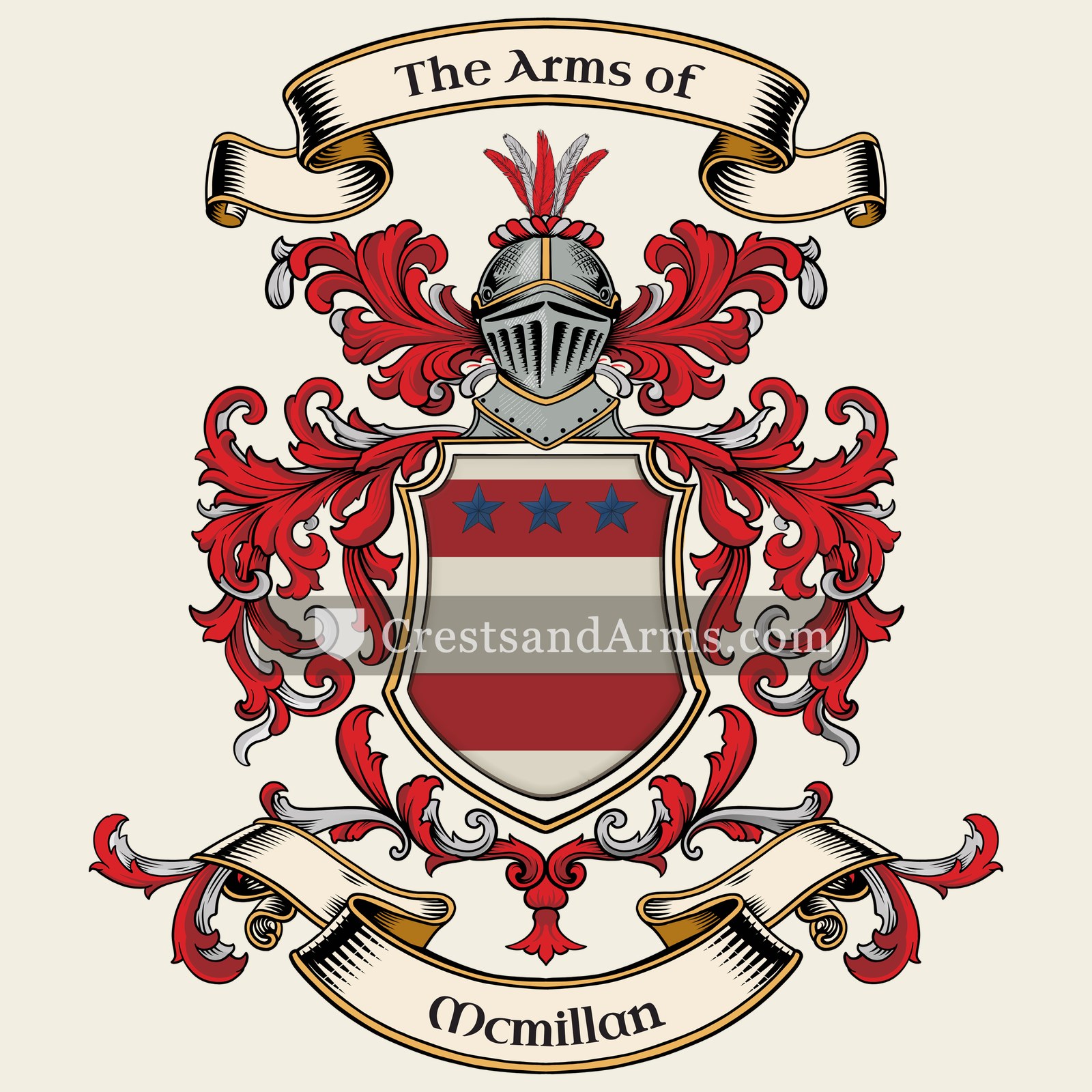 The Mcmillan coat of arms, drawn from the recorded blazon