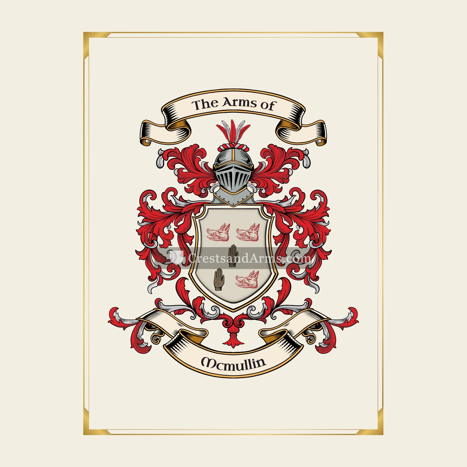 With gold border