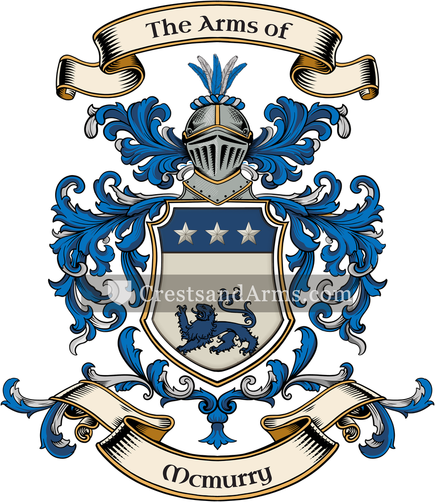 The Mcmurry coat of arms, drawn from the recorded blazon