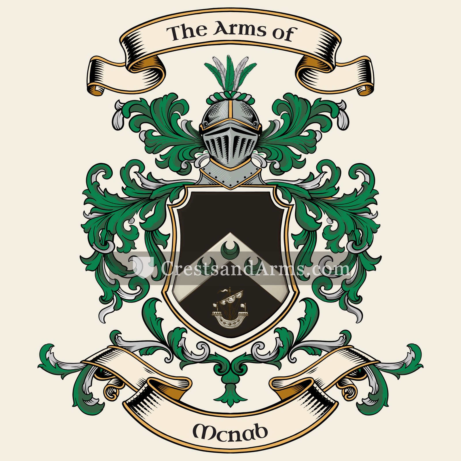 The Mcnab coat of arms, drawn from the recorded blazon