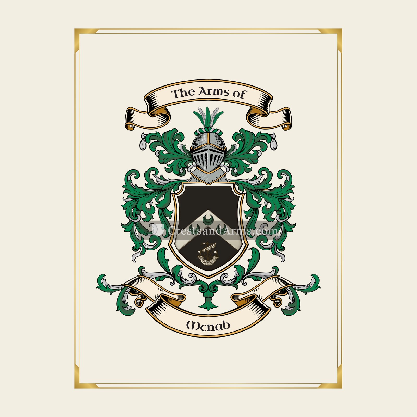 With gold border