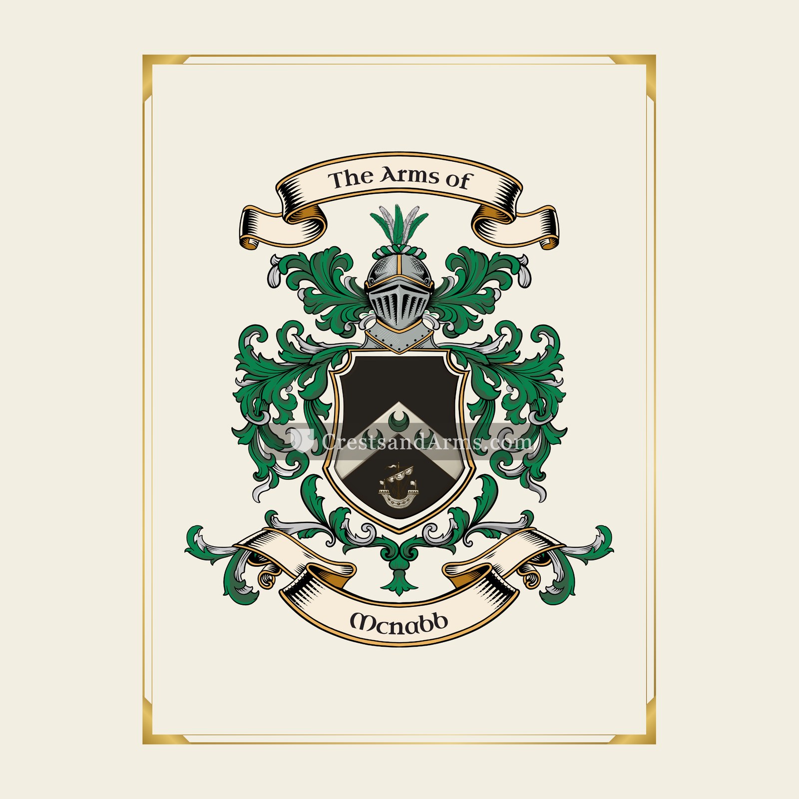 With gold border