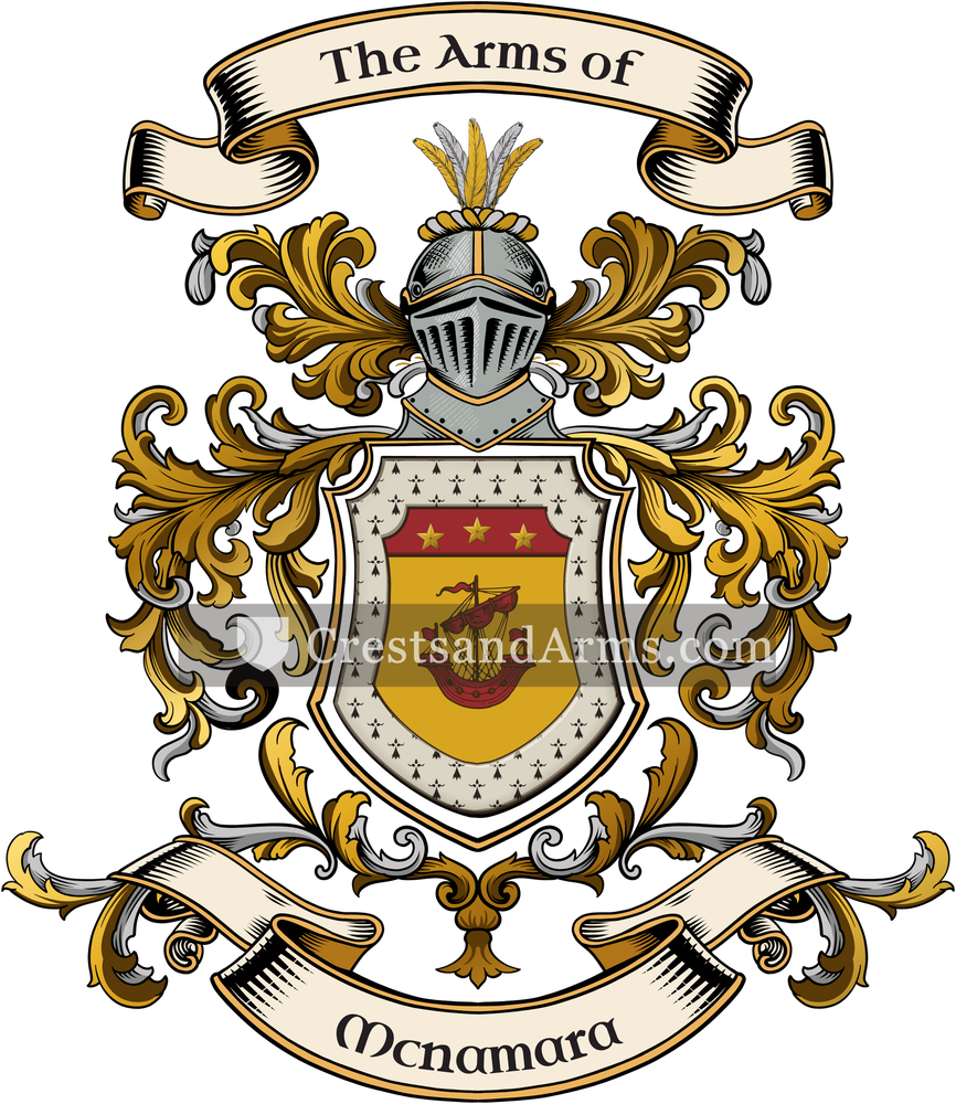 The Mcnamara coat of arms, drawn from the recorded blazon